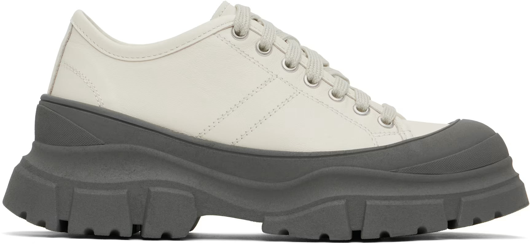 Sofie D'Hoore Chunky Outsole Leather Sneaker in Porcelain - SKULPT Dublin