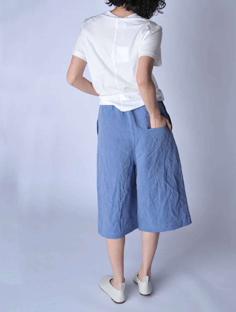Sofie D'Hoore Short Shorts in Woven Blue Jean - SKULPT Dublin