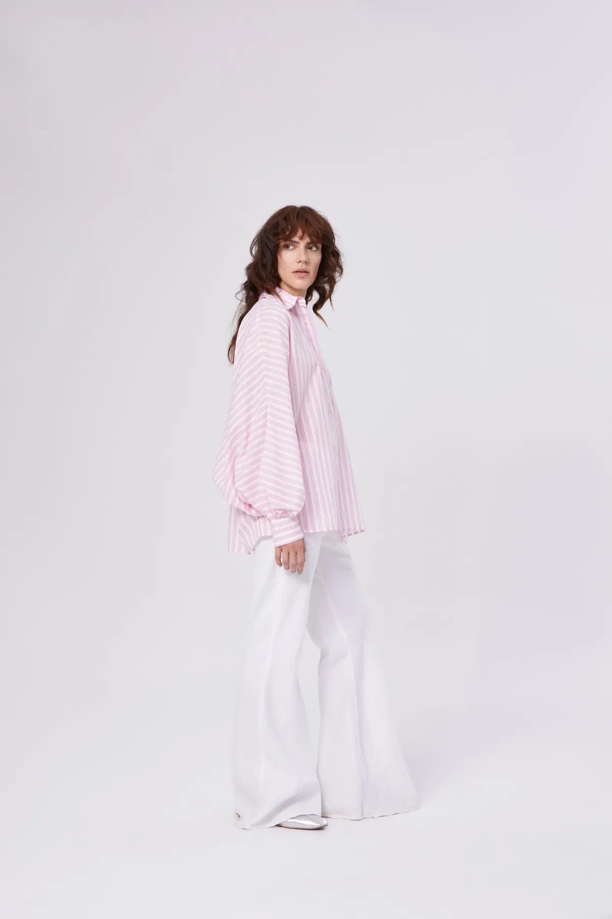 SoS Shirt in Pink, Orange and White Stripe - SKULPT Dublin