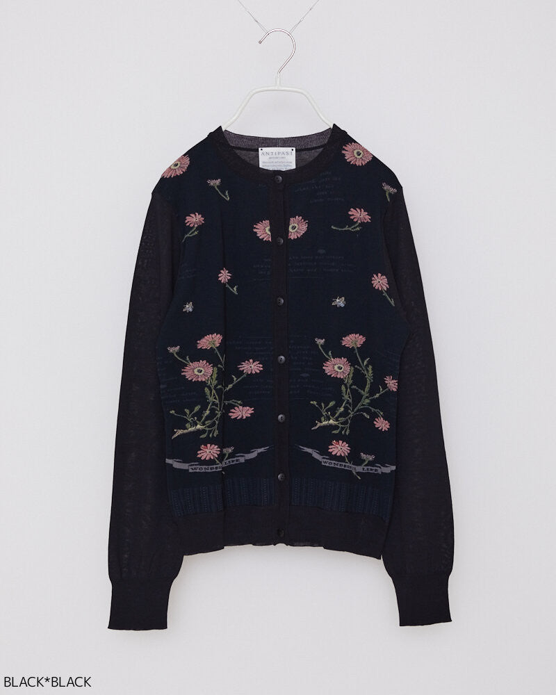AntiPast Floral Cardigan in Navy - SKULPT Dublin