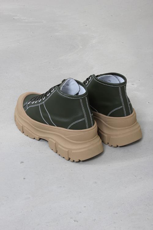 Sofie D'Hoore Leather Sneaker in Pine - SKULPT Dublin