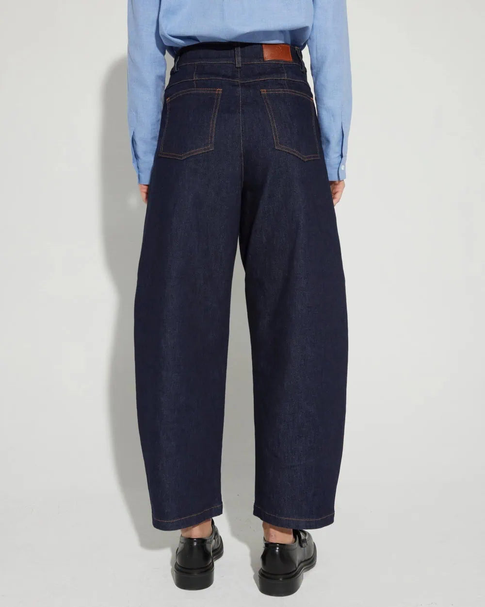 Tot-Hom Barrel Leg Denim in Dark Indigo