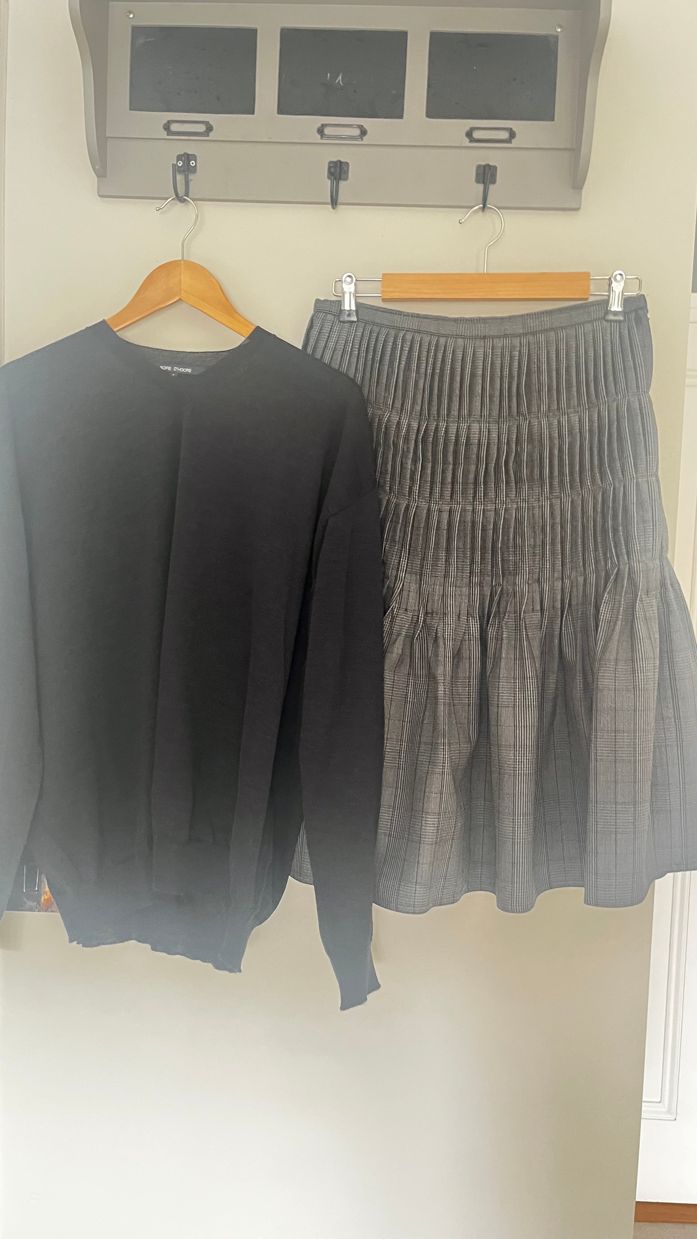 Sofie D'Hoore Wool Skirt in Prince of wales check - SKULPT Dublin