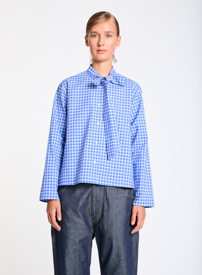 Lis Lareida Dakira Shirt in Blue Check - SKULPT Dublin