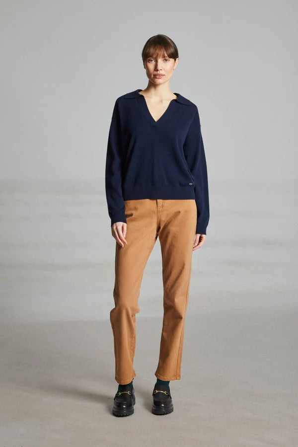 Mat de Misaine V Neck Jumper Navy