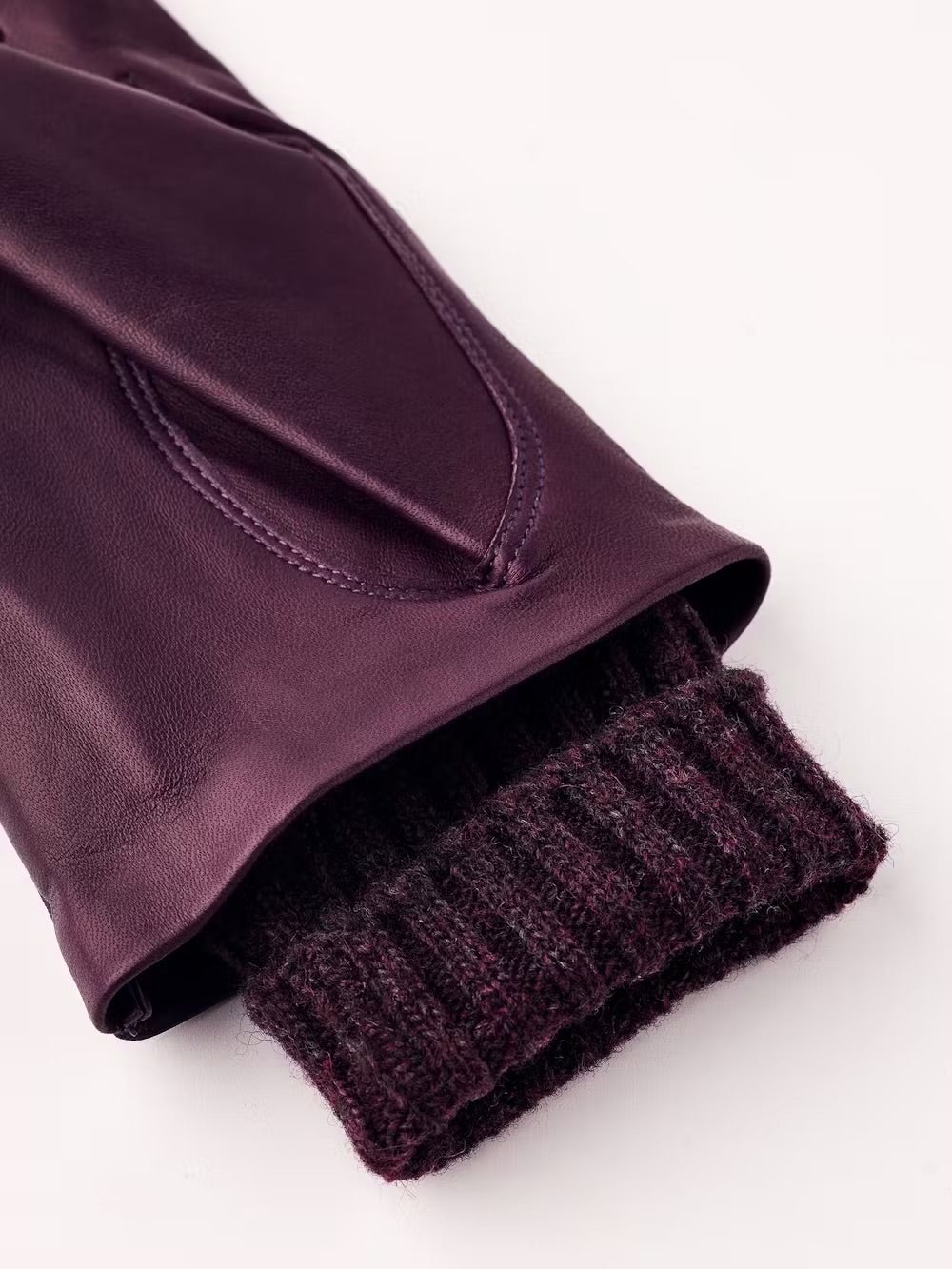 Hestra Leather Gloves with Wool Lining Dark Plum - SKULPT Dublin