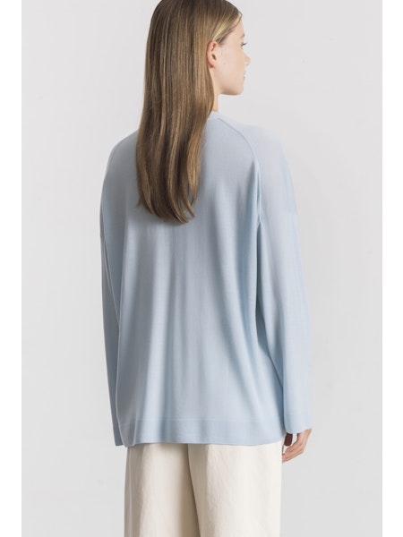 Allude Long V Neck Cardigan in Natural - SKULPT Dublin