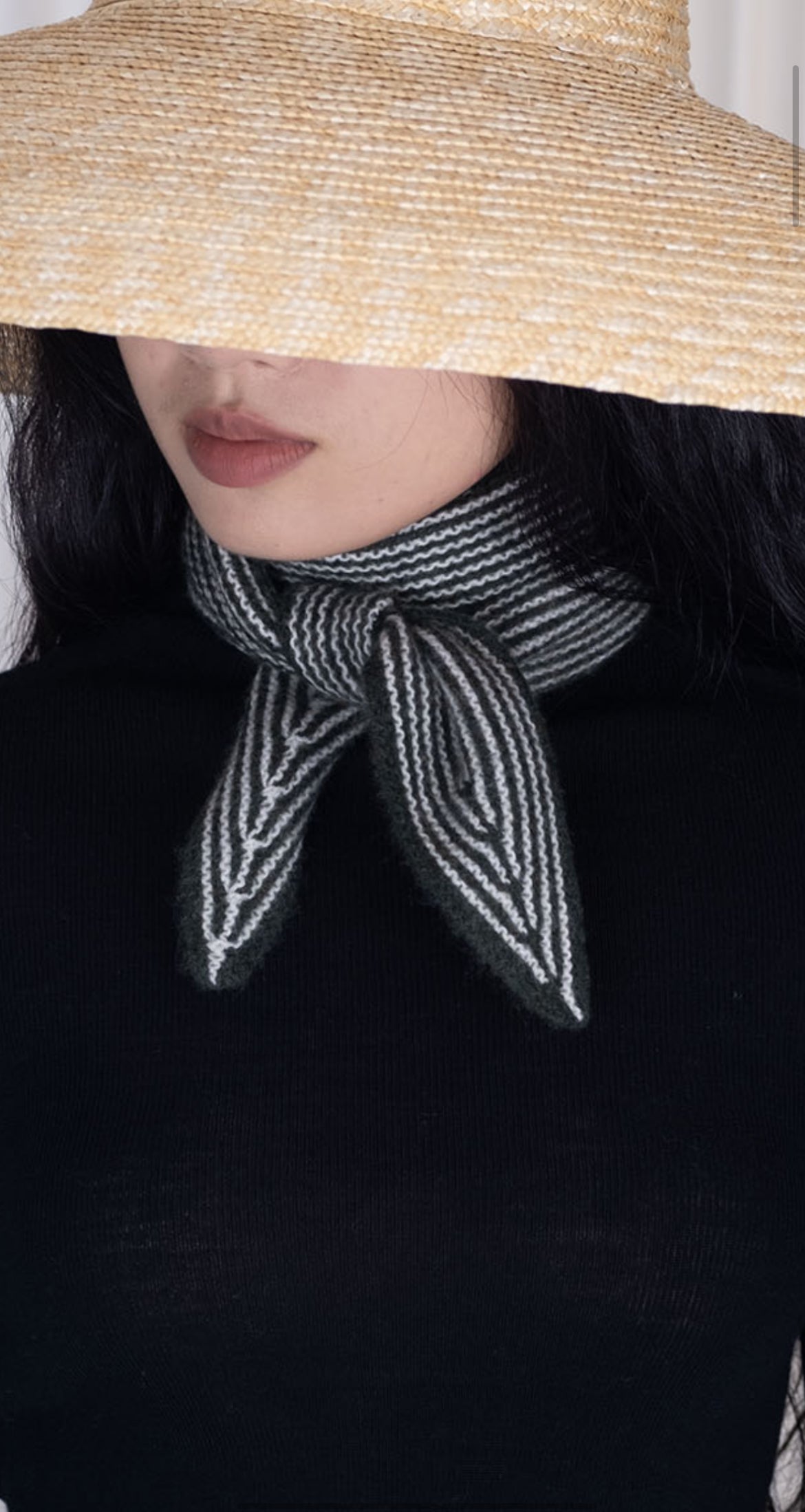 Oats & Rice Cashmere Rib Scarf Green