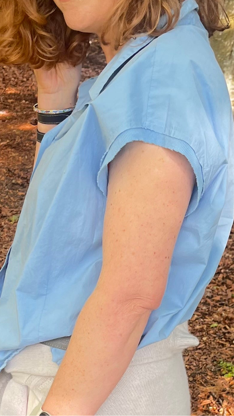 KristenseN Du Nord Summer Short Sleeve Shirt in Blue - SKULPT Dublin