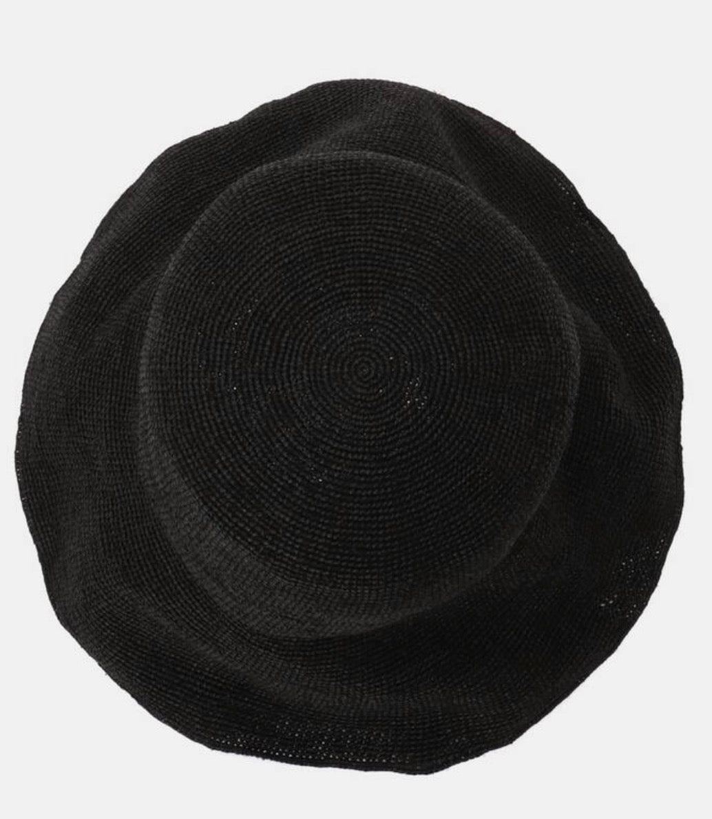 P cnq Japanese Raffia Sun Hat in Black - SKULPT Dublin