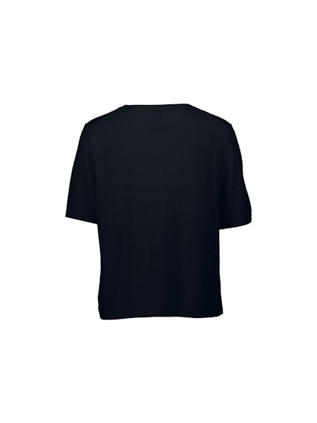 Allude Short Sleeve Cashmere Jumper in Navy - SKULPT Dublin