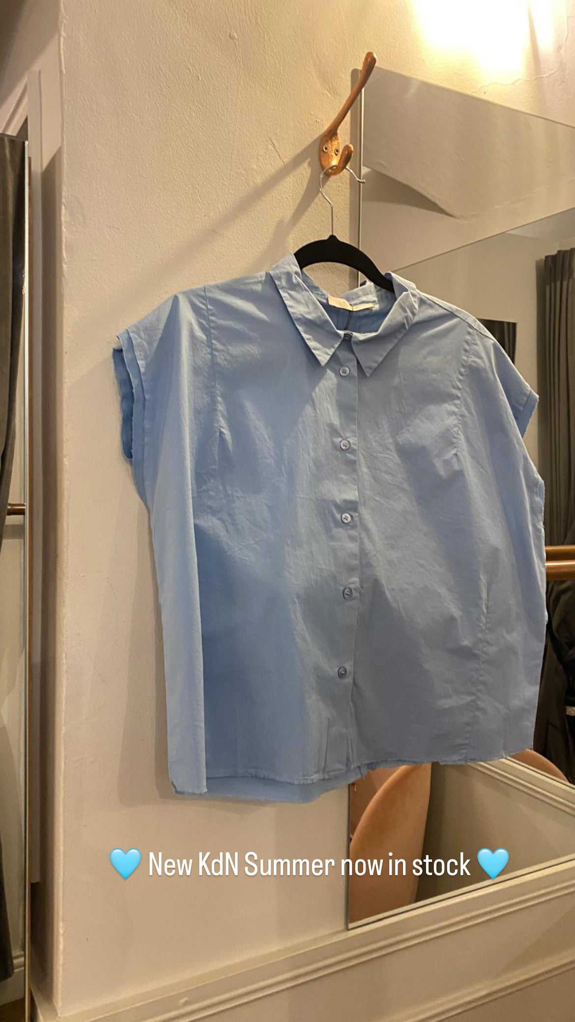 KristenseN Du Nord Summer Short Sleeve Shirt in Blue - SKULPT Dublin
