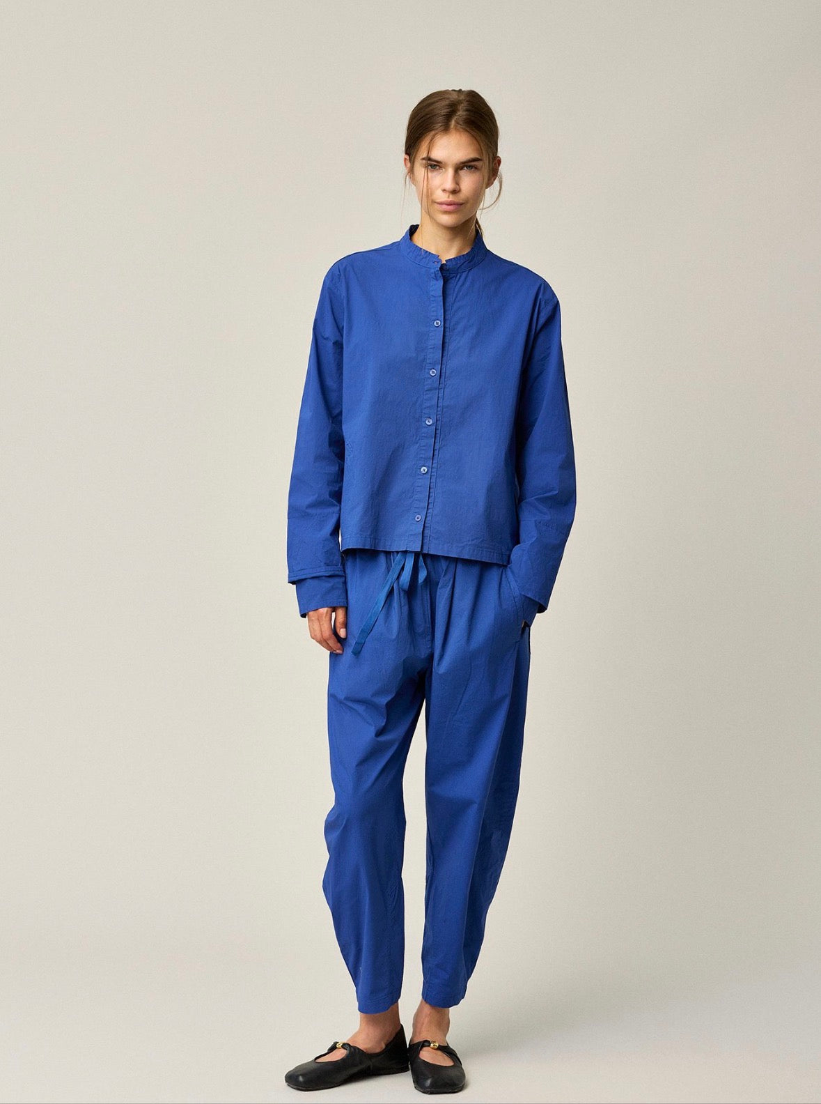 Kristensen du Nord Stretch Double Cuff Shirt in Sapphire - SKULPT Dublin