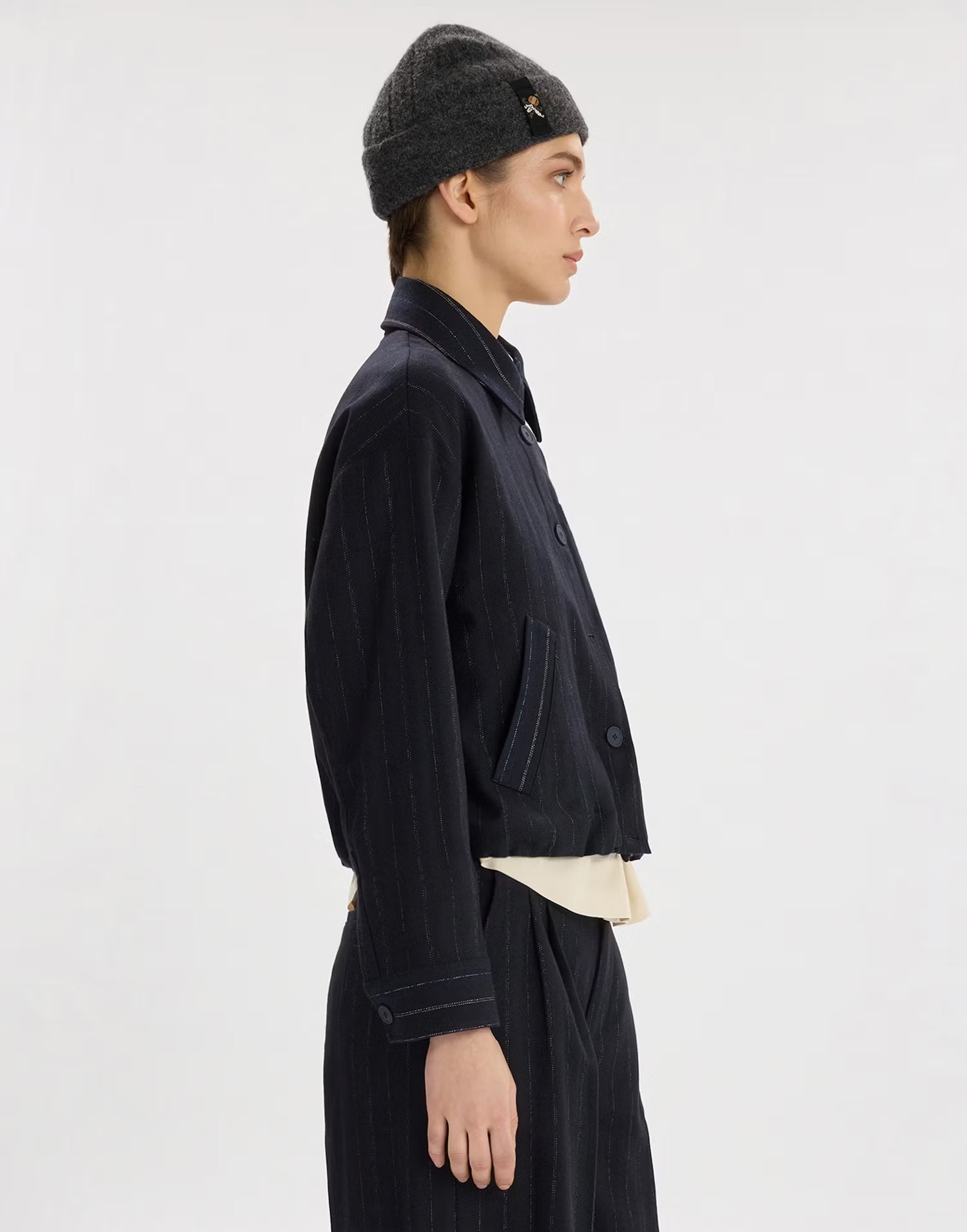 HIGH Everyday Couture Clinch Jacket in Navy - SKULPT Dublin