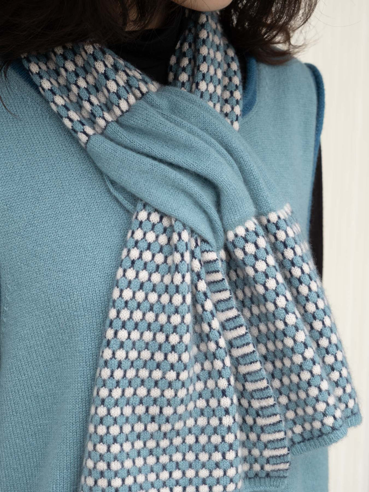 Oats & Rice Keyhole Scarf in Turquoise - SKULPT Dublin