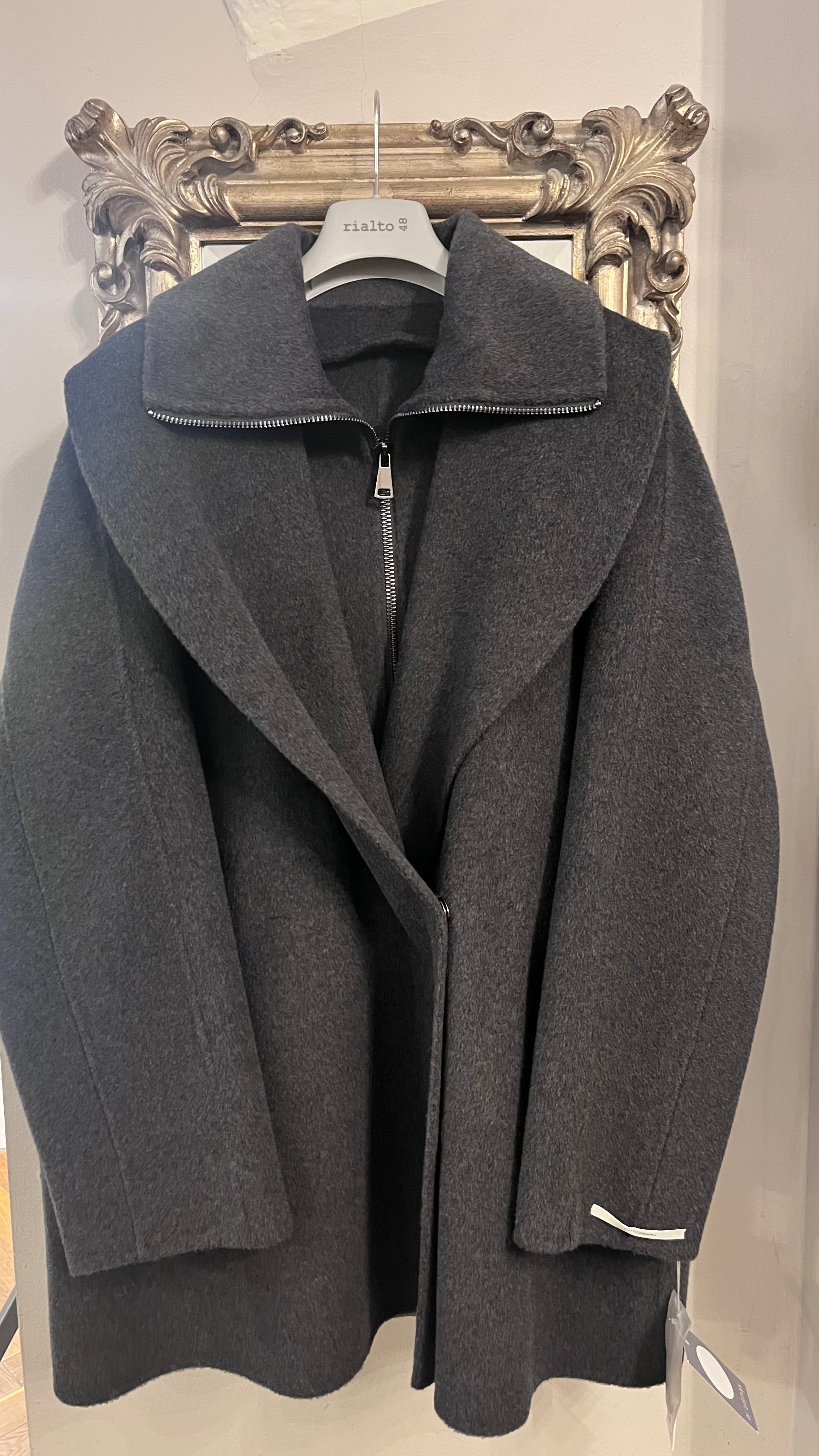 Rialto48 Double Layer Wool Coat in Anthracite - SKULPT Dublin