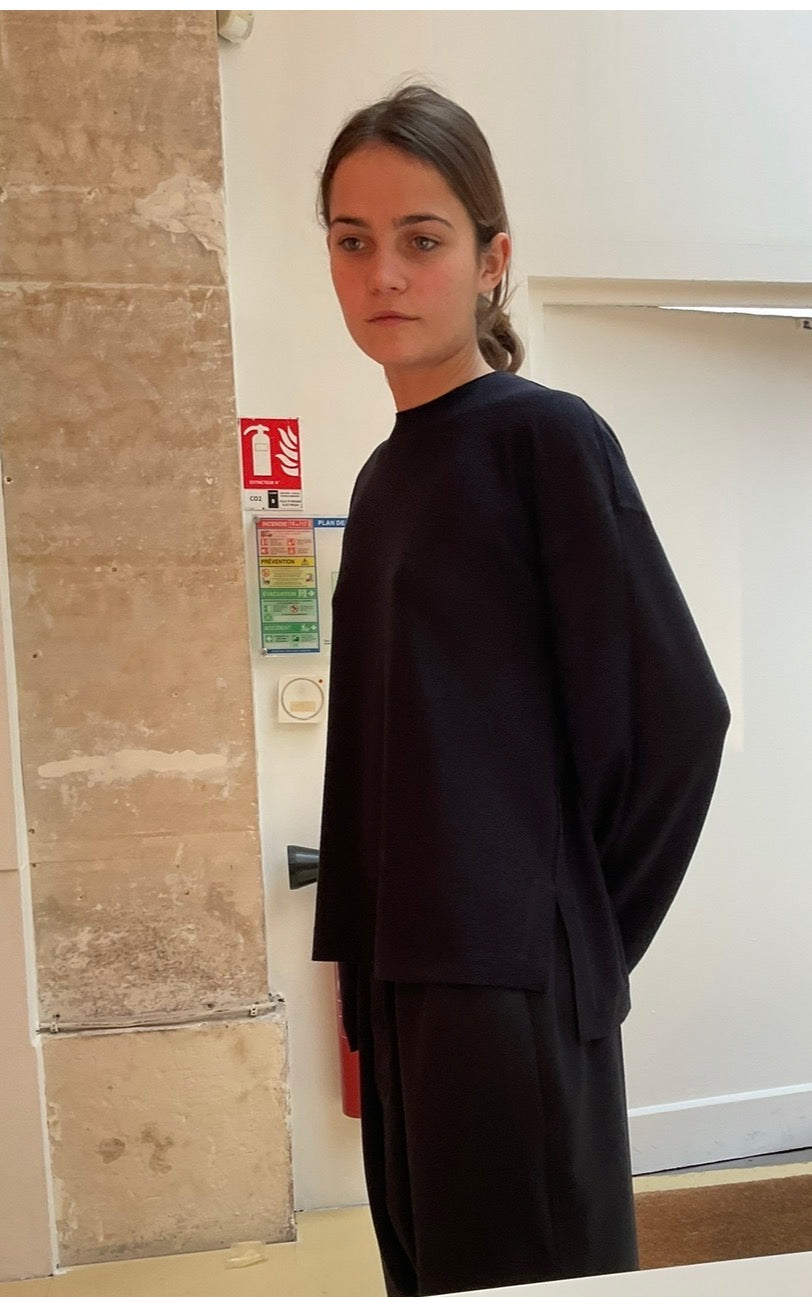 Sofie D'Hoore Crewneck Jumper in Midnight - SKULPT Dublin