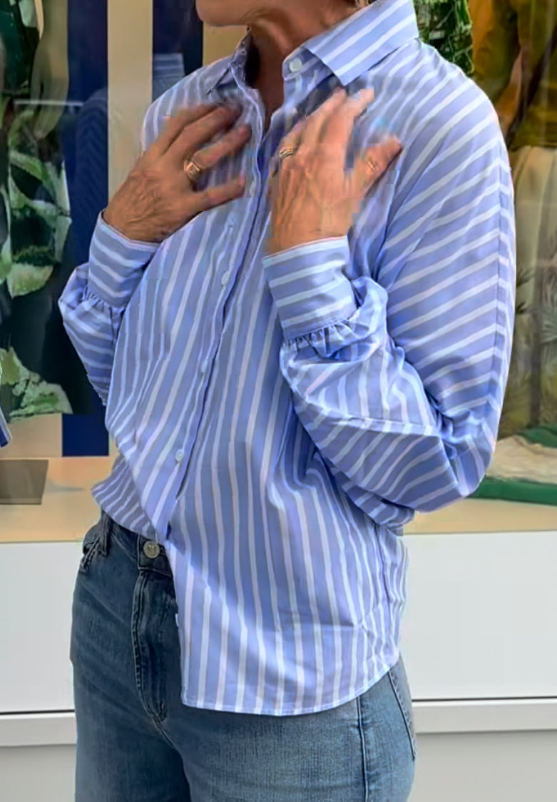 SoS Shirt in Blue and White Shirt - SKULPT Dublin