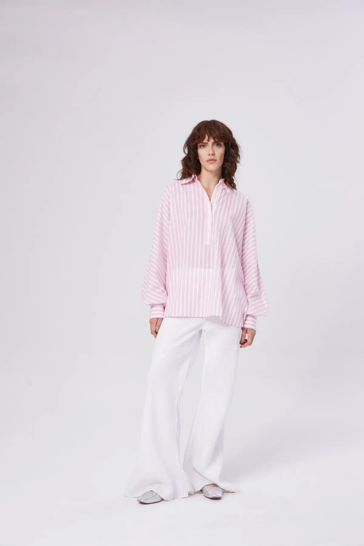 SoS Shirt in Pink, Orange and White Stripe - SKULPT Dublin