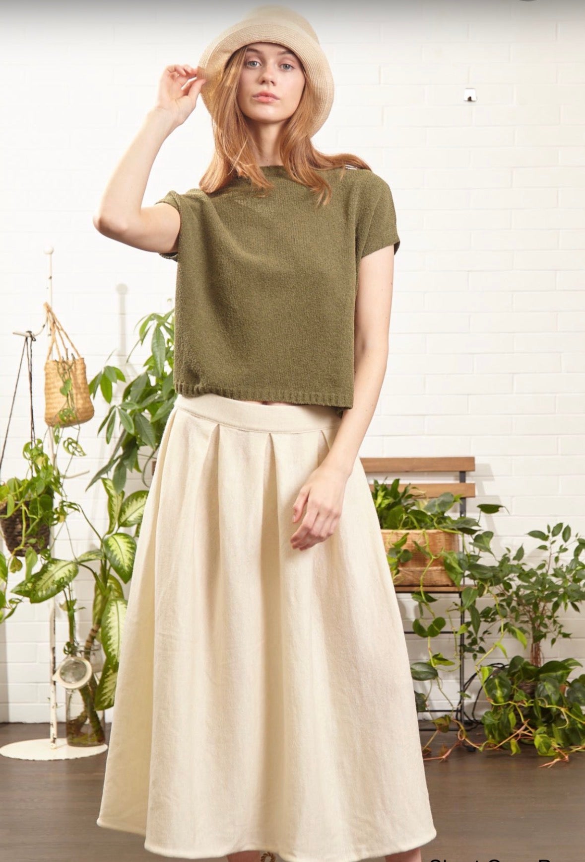 Ma'ry'ya Official Capped Sleeve Jumper in Moss - SKULPT Dublin