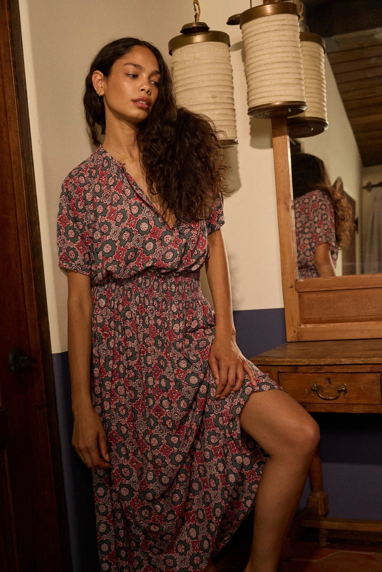 Natalie Martin Short Sleeve Shirt in Spanish Tile - SKULPT Dublin