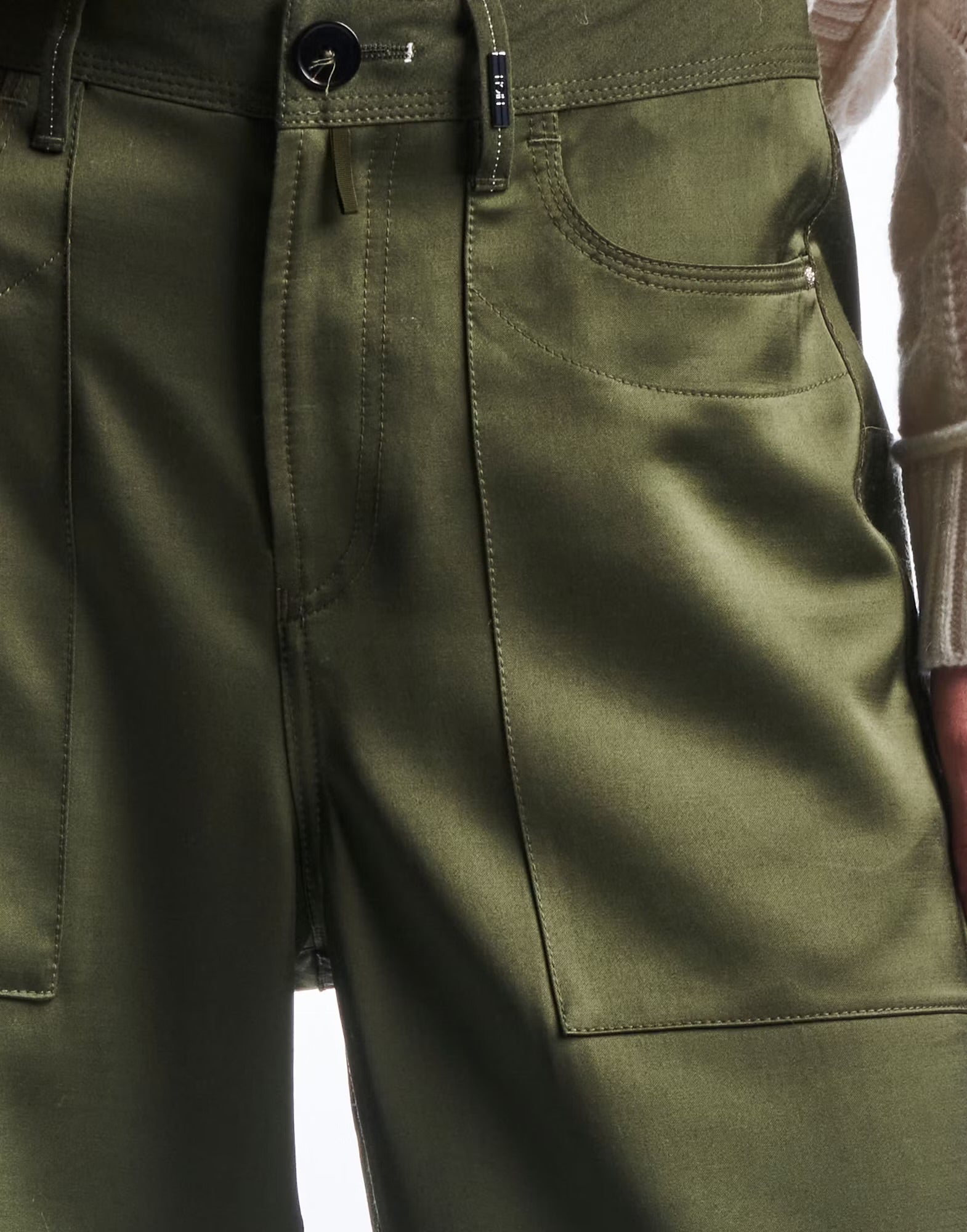 HIGH Everyday Couture Sateen Trousers in Military - SKULPT Dublin