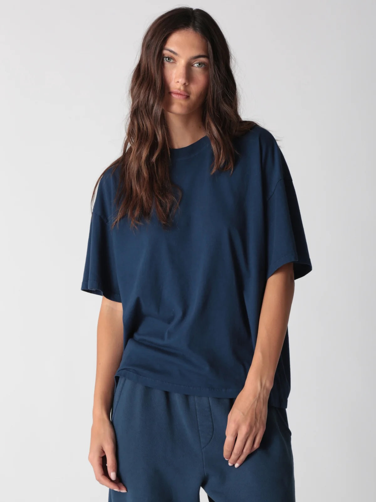 Electric and Rose Short Sleeve Tee in Navy - SKULPT Dublin