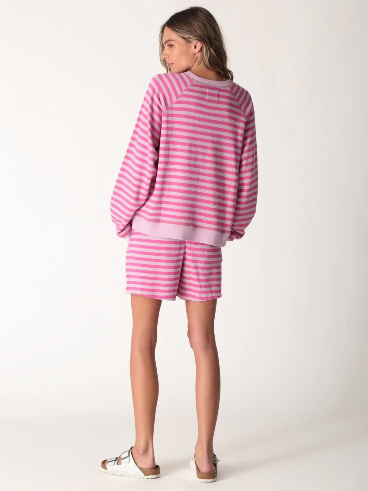 Electric and Rose Long Sleeve Sweater in Magenta Stripe - SKULPT Dublin