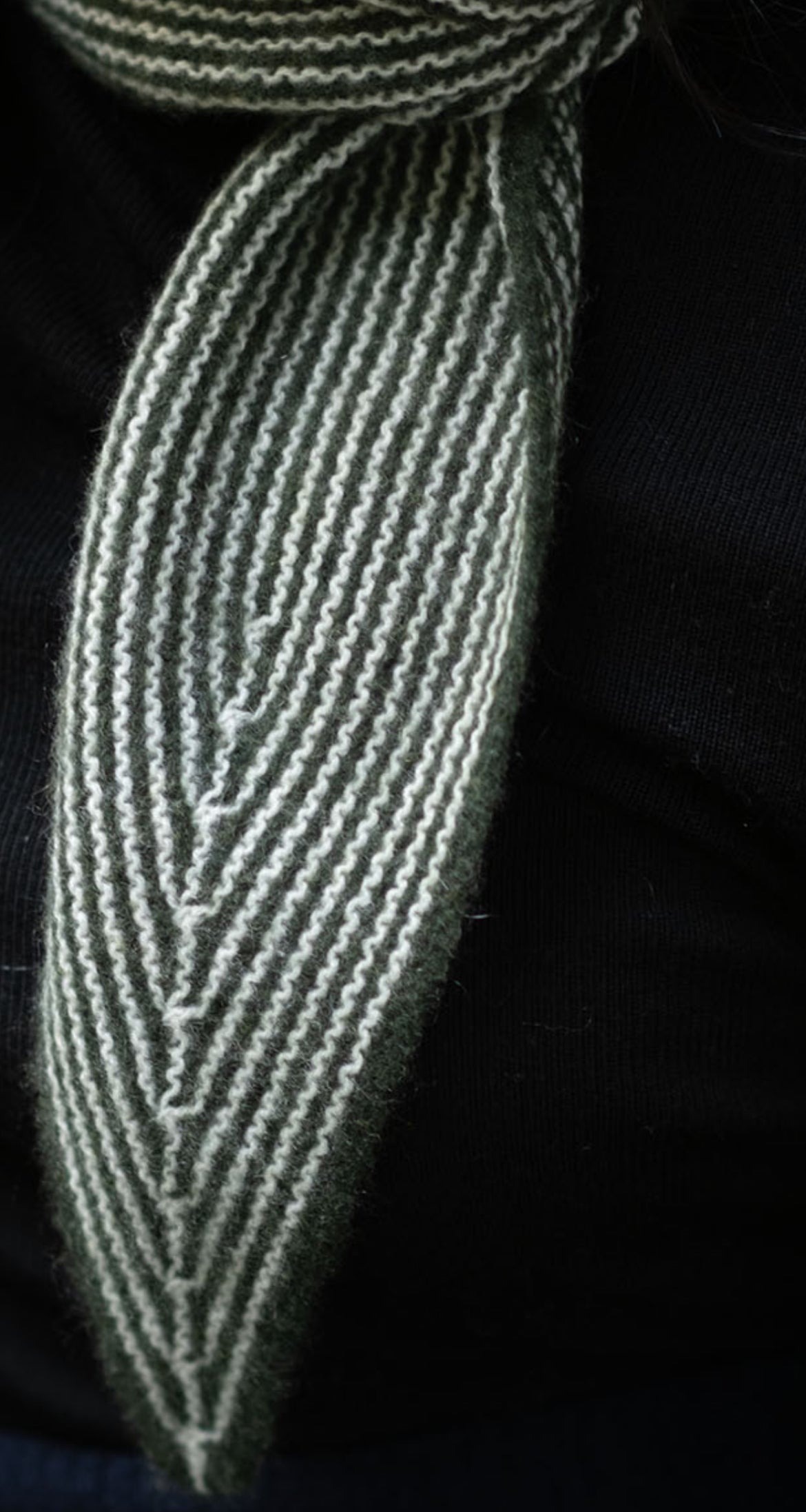 Oats & Rice Cashmere Rib Scarf Green - SKULPT Dublin