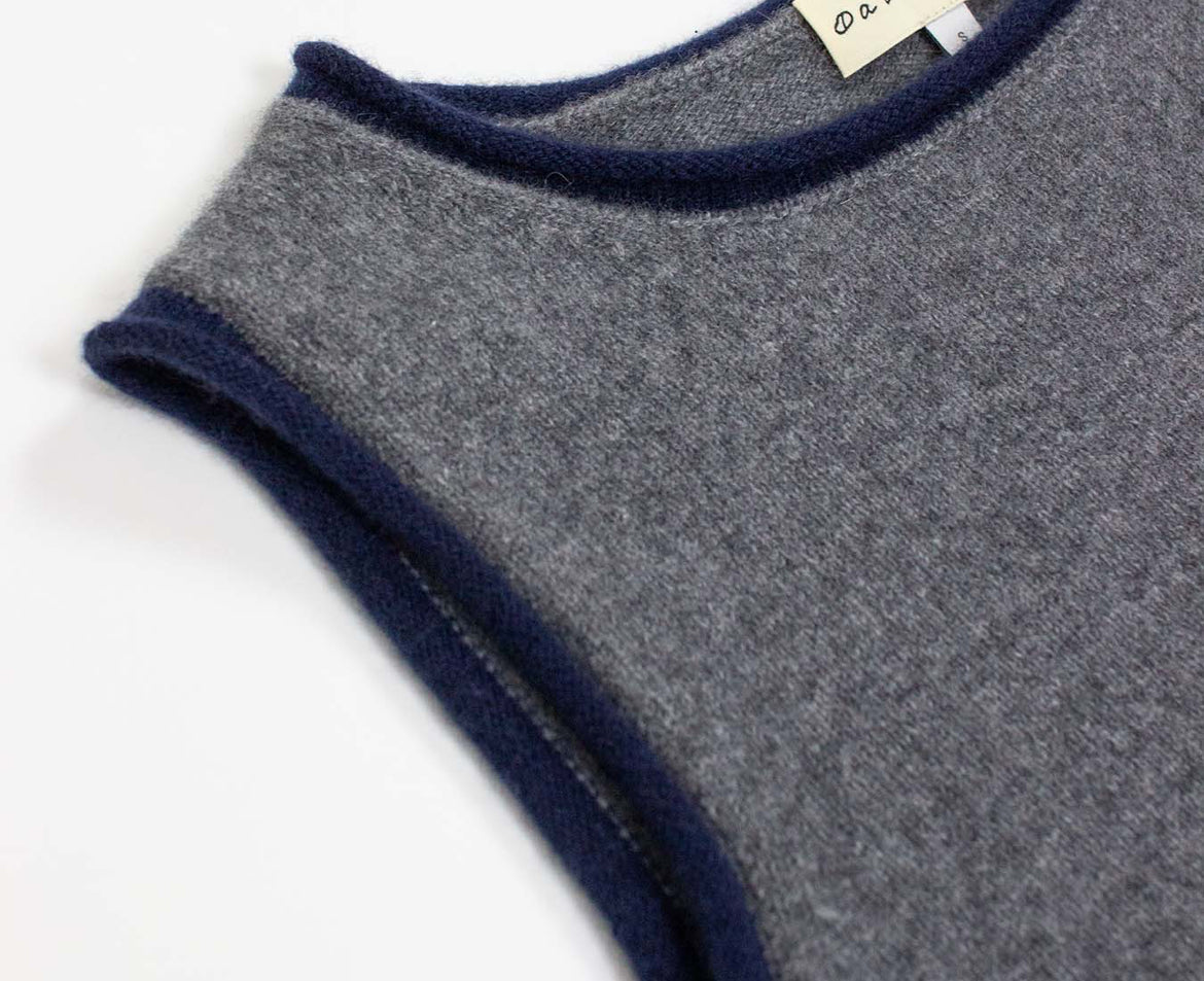 Oats & Rice Cashmere Sleeveless Jumper in Grey - SKULPT Dublin