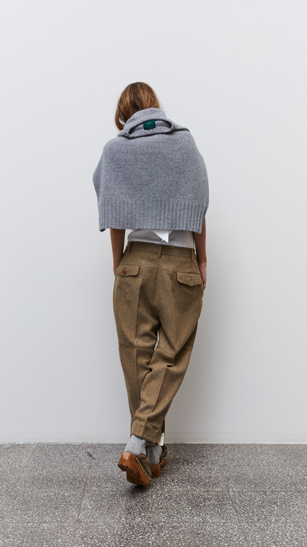 Jejia Wool Pants in White Chevron - SKULPT Dublin