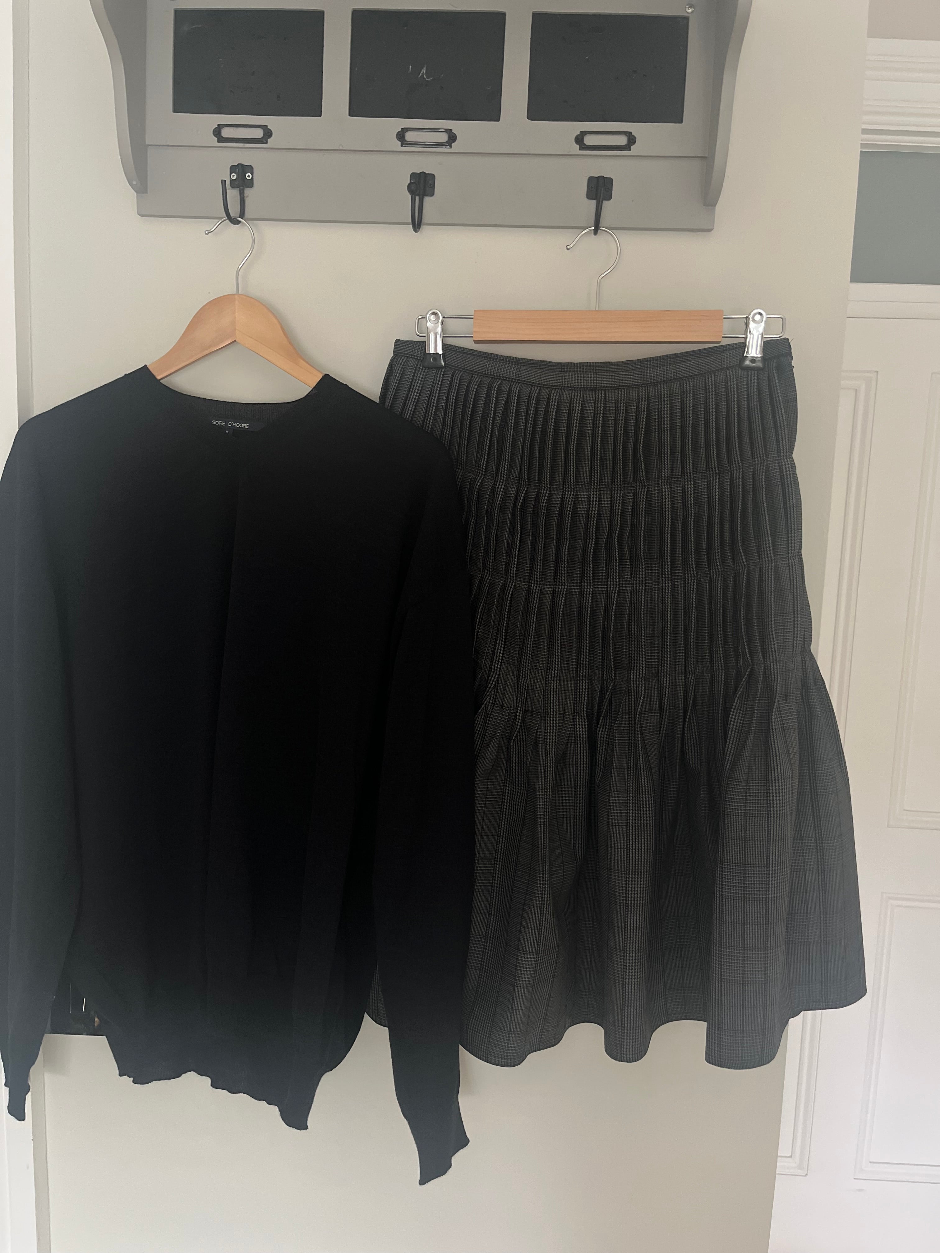 Sofie D'Hoore Wool Skirt in Prince of wales check - SKULPT Dublin