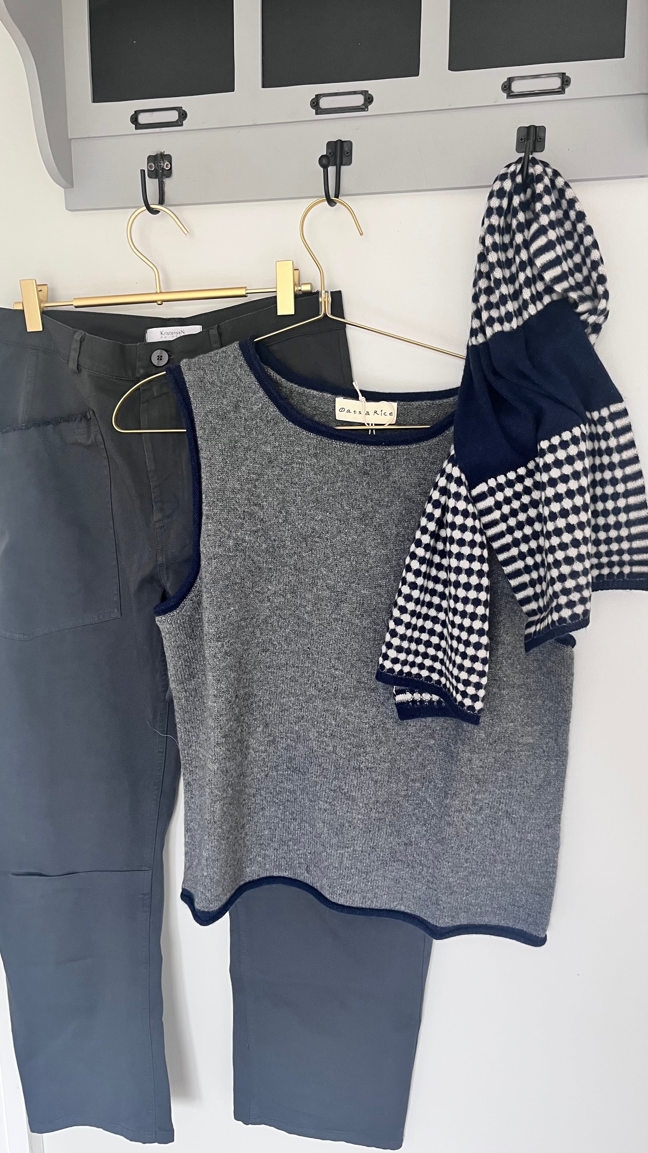 Oats & Rice Keyhole Scarf in Navy - SKULPT Dublin