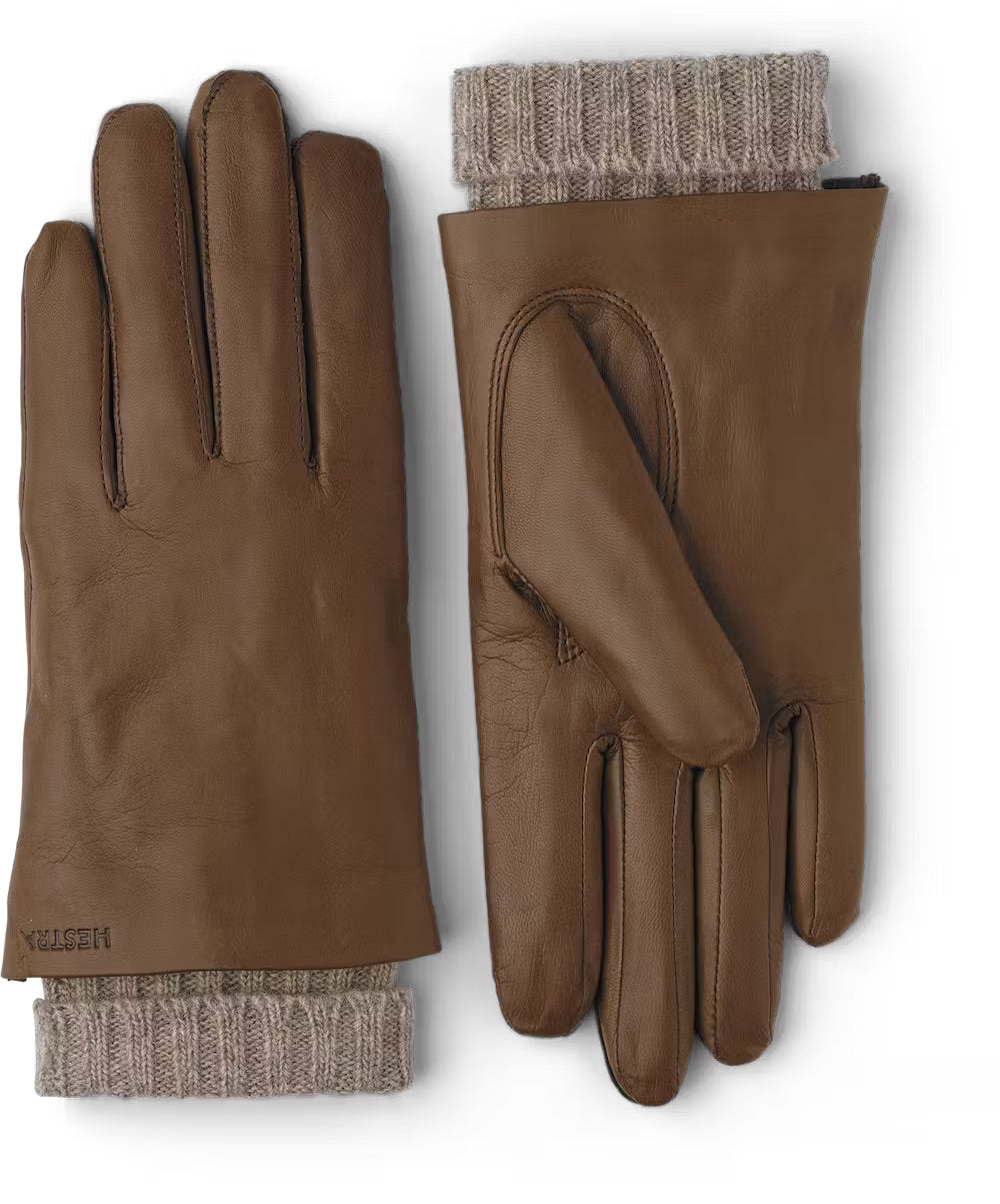 Hestra Leather Gloves with Wool Lining LIght Brown - SKULPT Dublin