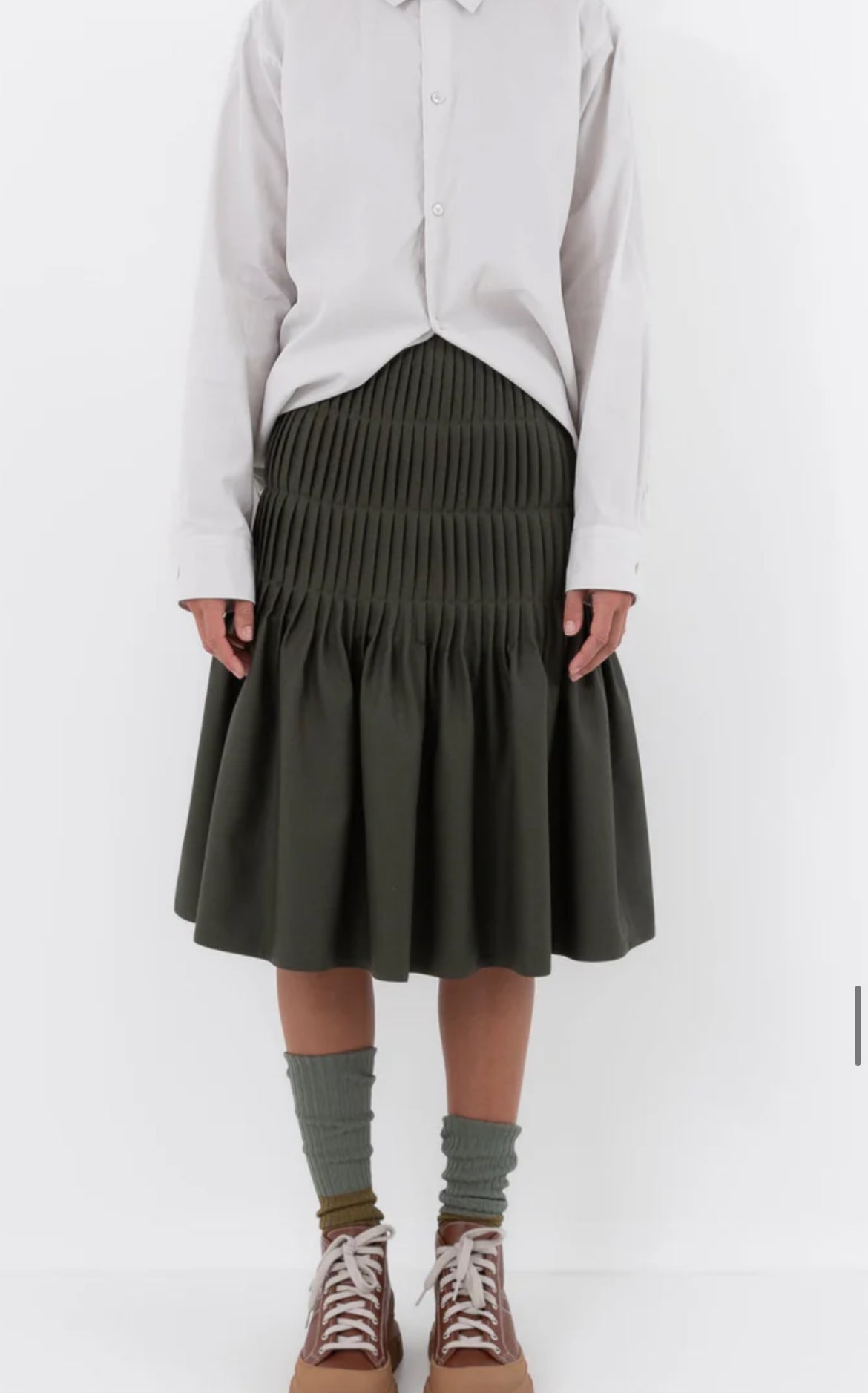 Sofie D'Hoore Wool Skirt in Prince of wales check - SKULPT Dublin