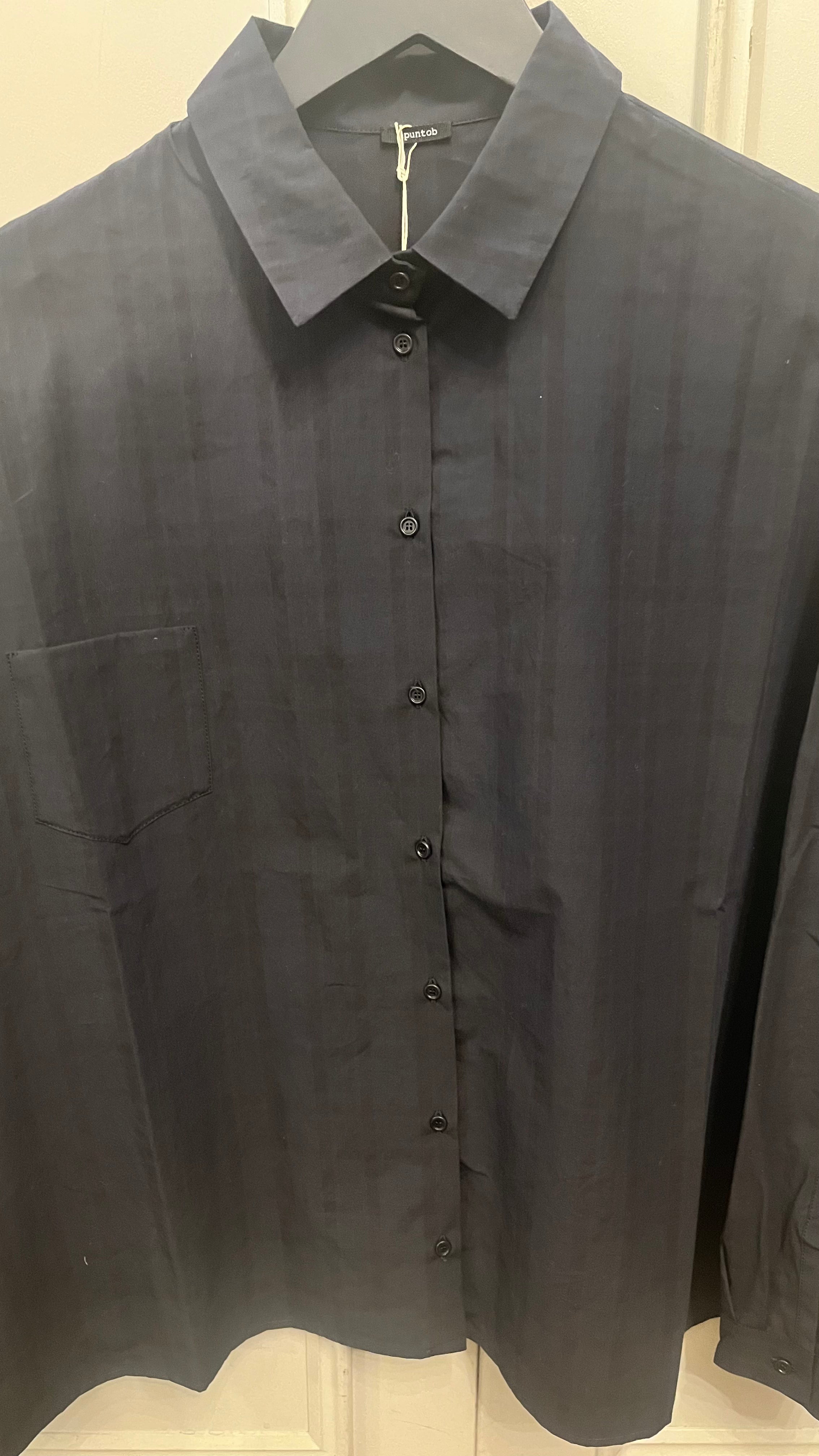 Apuntob Long Sleeve Shirt in Muted Navy Tartan - SKULPT Dublin