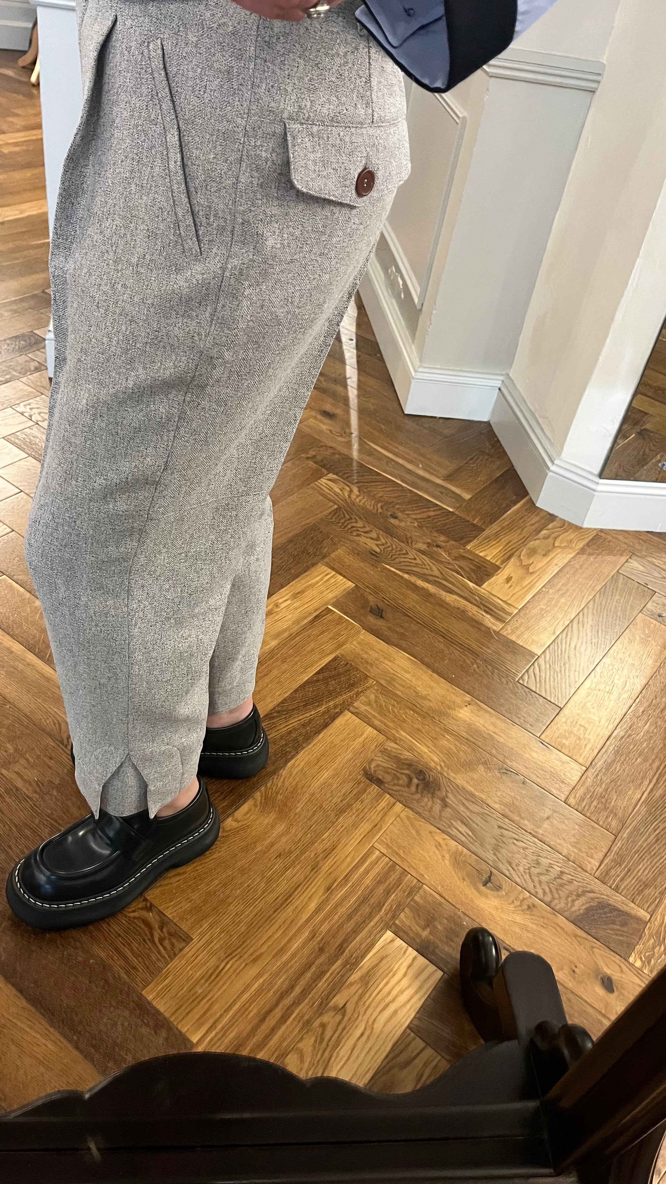 Jejia Wool Pants in White Chevron - SKULPT Dublin