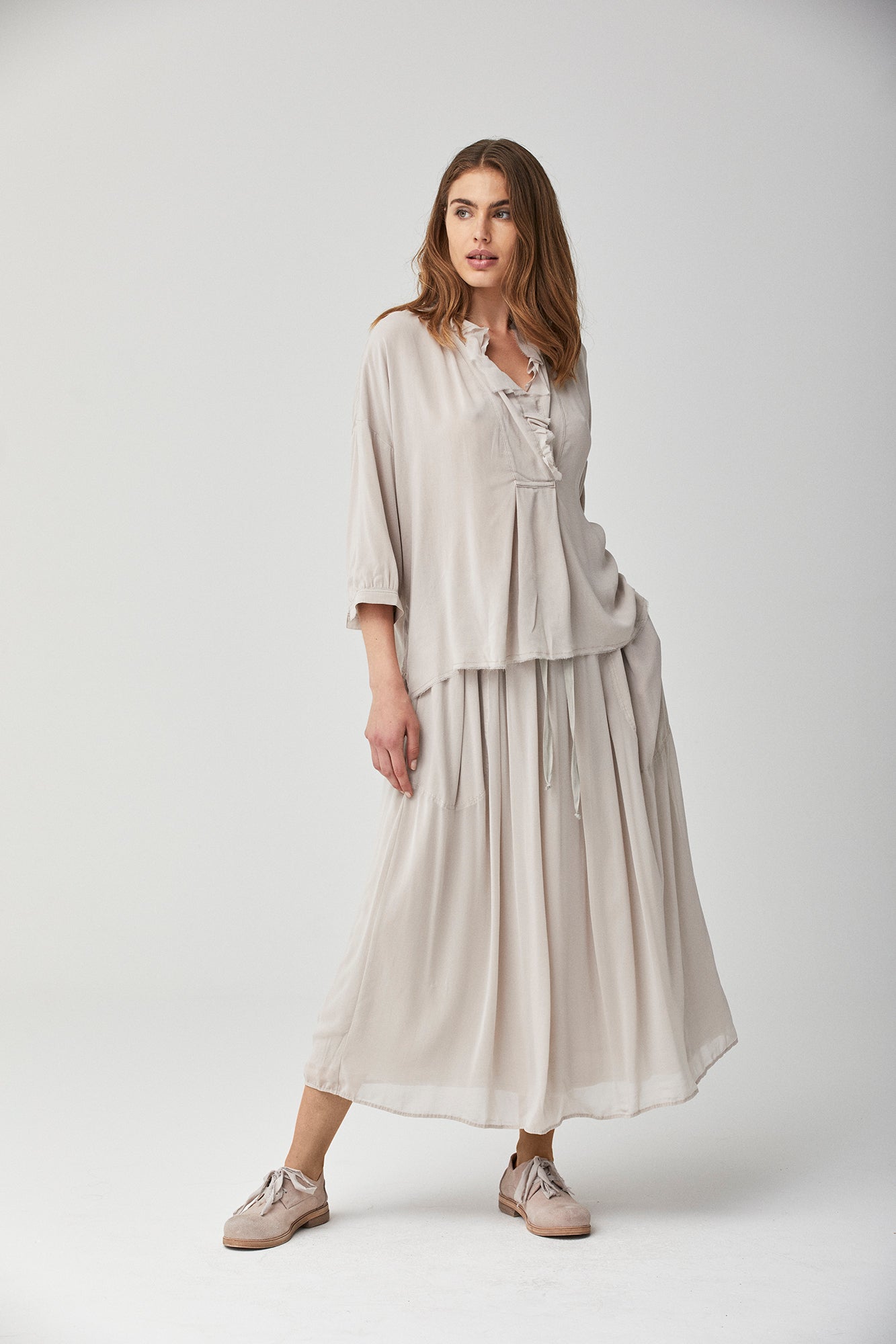 KristenseN Du Nord Georgette Skirt in Mirage Grey - SKULPT Dublin