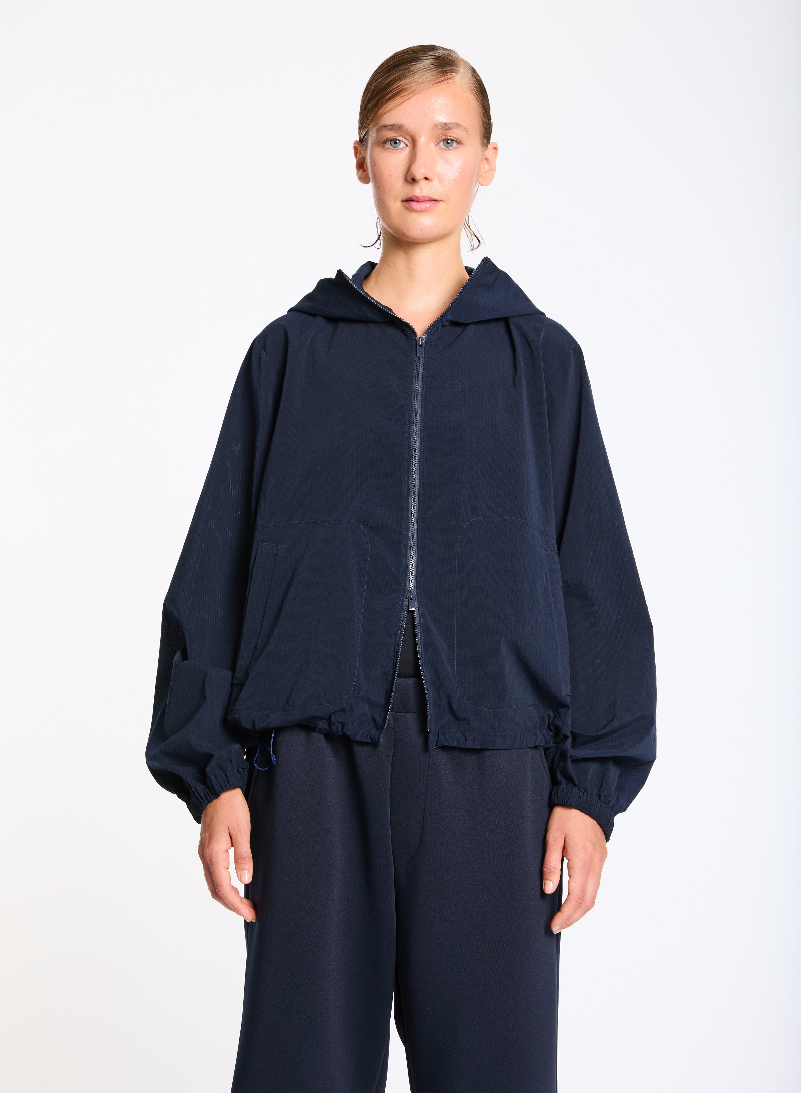 Lis Lareida Athleisure Hoodie Jacket in Navy - SKULPT Dublin