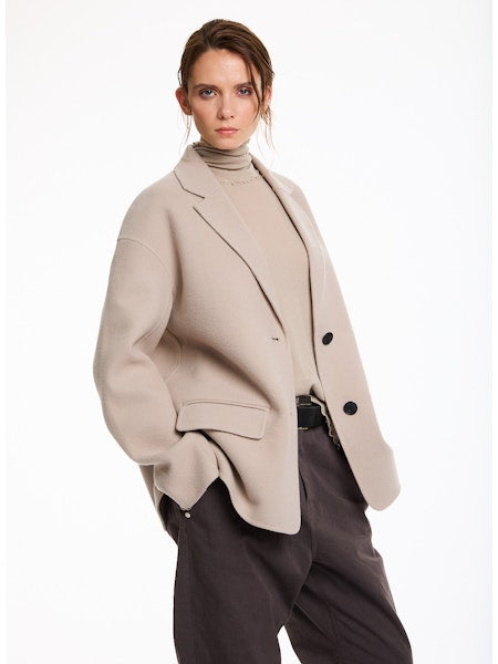 Lis Lareida Wool Blazer in Chalk Beige - SKULPT Dublin