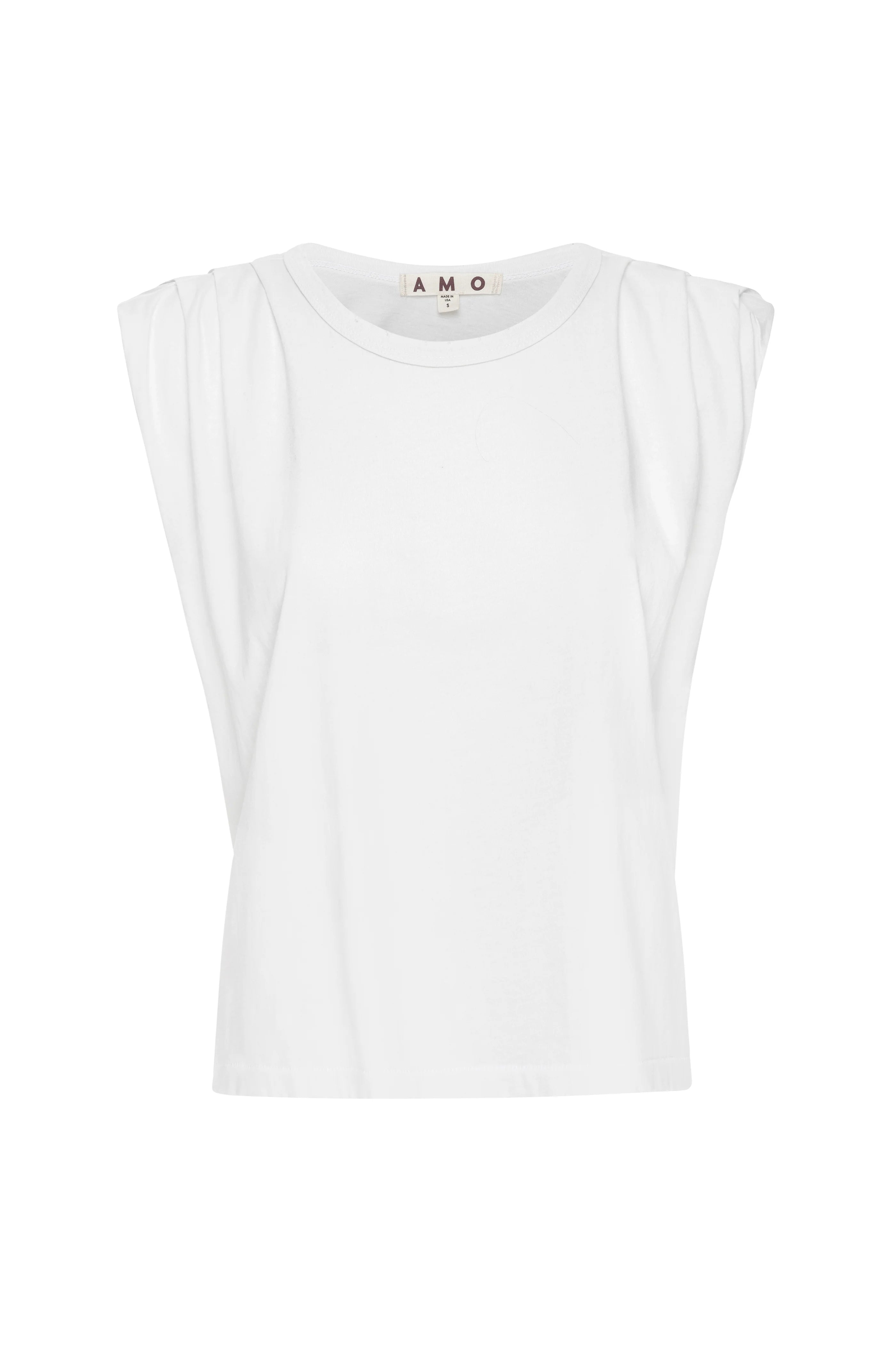 AMO Denim Gerty Short Sleeve Tee in White - SKULPT Dublin