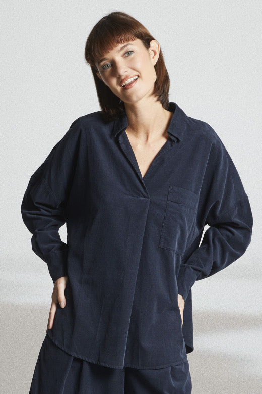 Mat de Misaine Cord Shirt in Mulberry - SKULPT Dublin