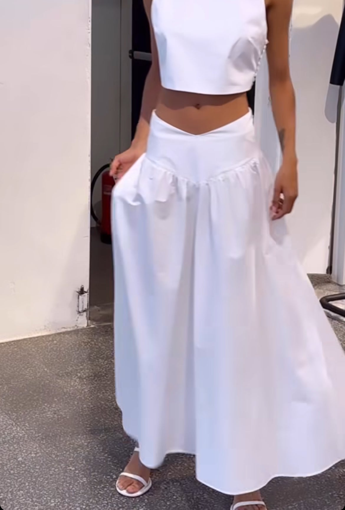 Frederica Tosi White Cotton Skirt - SKULPT Dublin