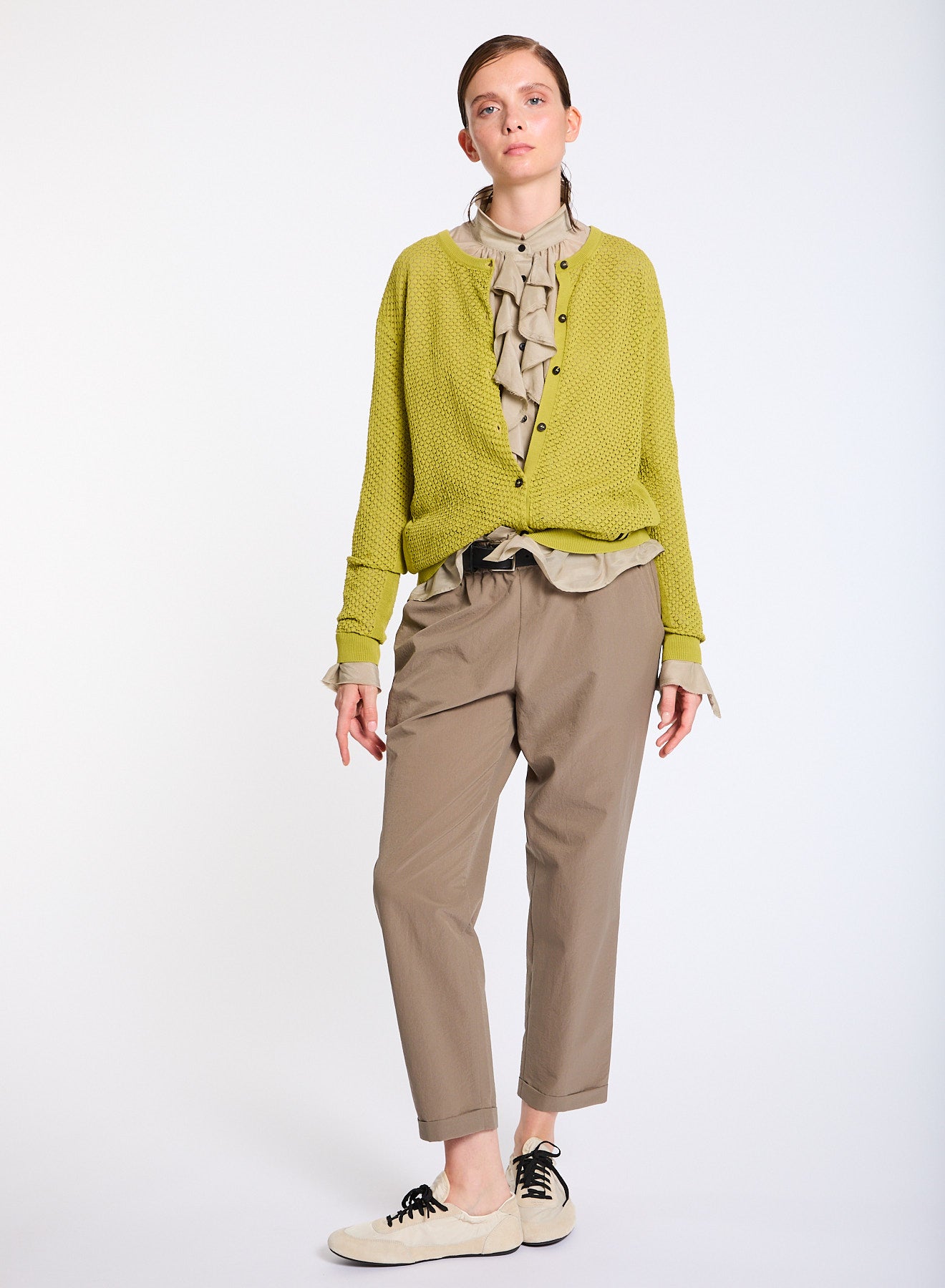 Lis Lareida Athleisure Taper Leg Pants in Muted Olive - SKULPT Dublin