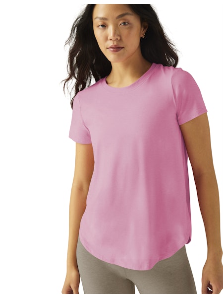 Beyond Yoga Short Sleeve Tee Pink Bloom - SKULPT Dublin