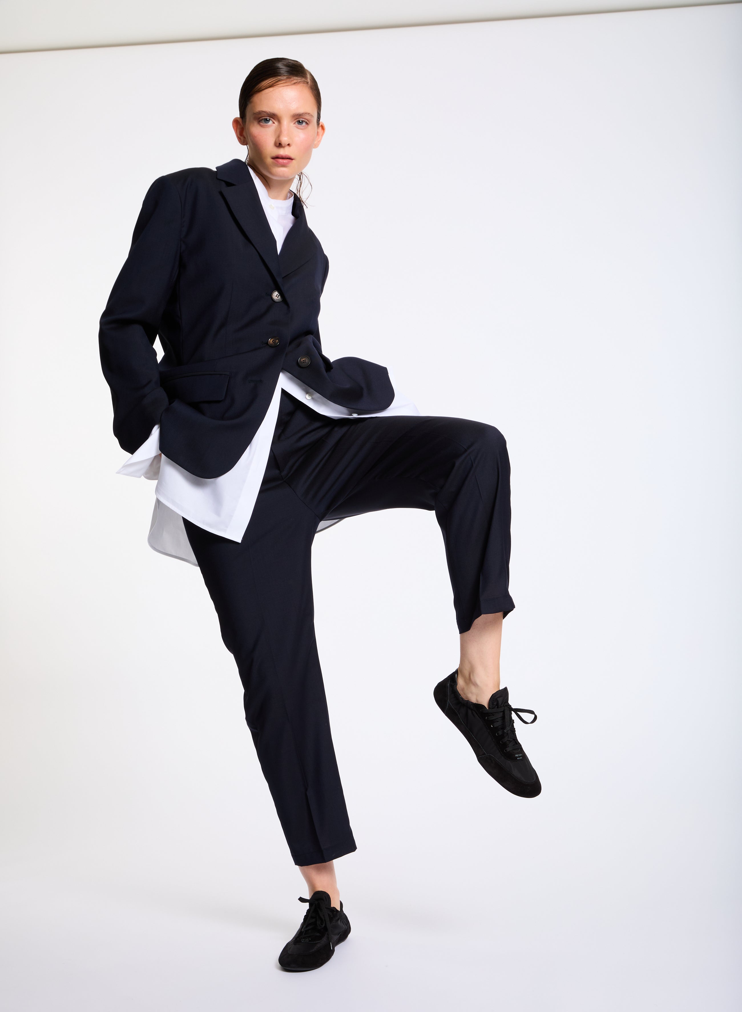 Lis Lareida Wool Suit in Dark Navy - SKULPT Dublin