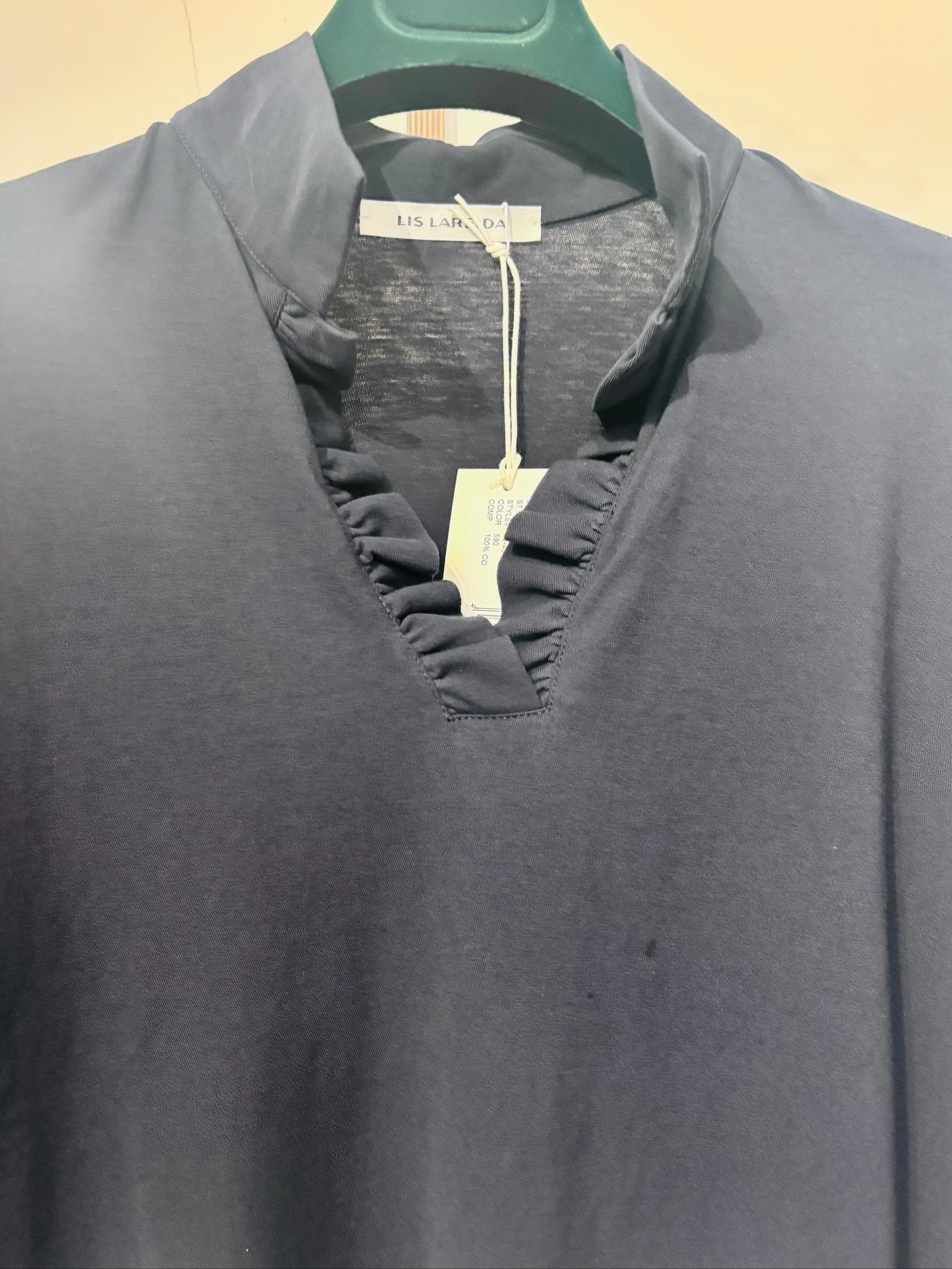 Lis Lareida Ricky Jersey Long Sleeve Top in Navy