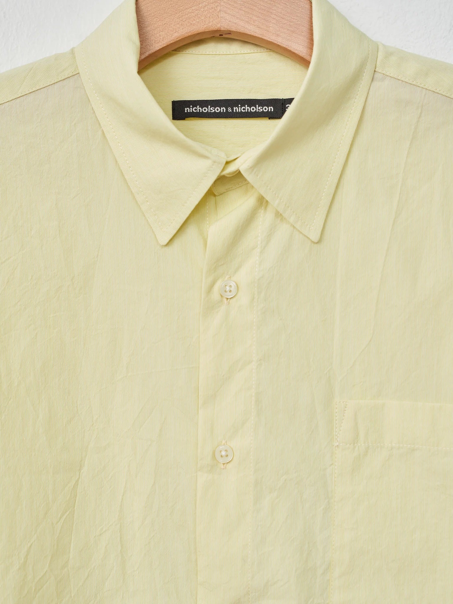 Nicholson and Nicholson Short Sleeve Shirt in Lemon