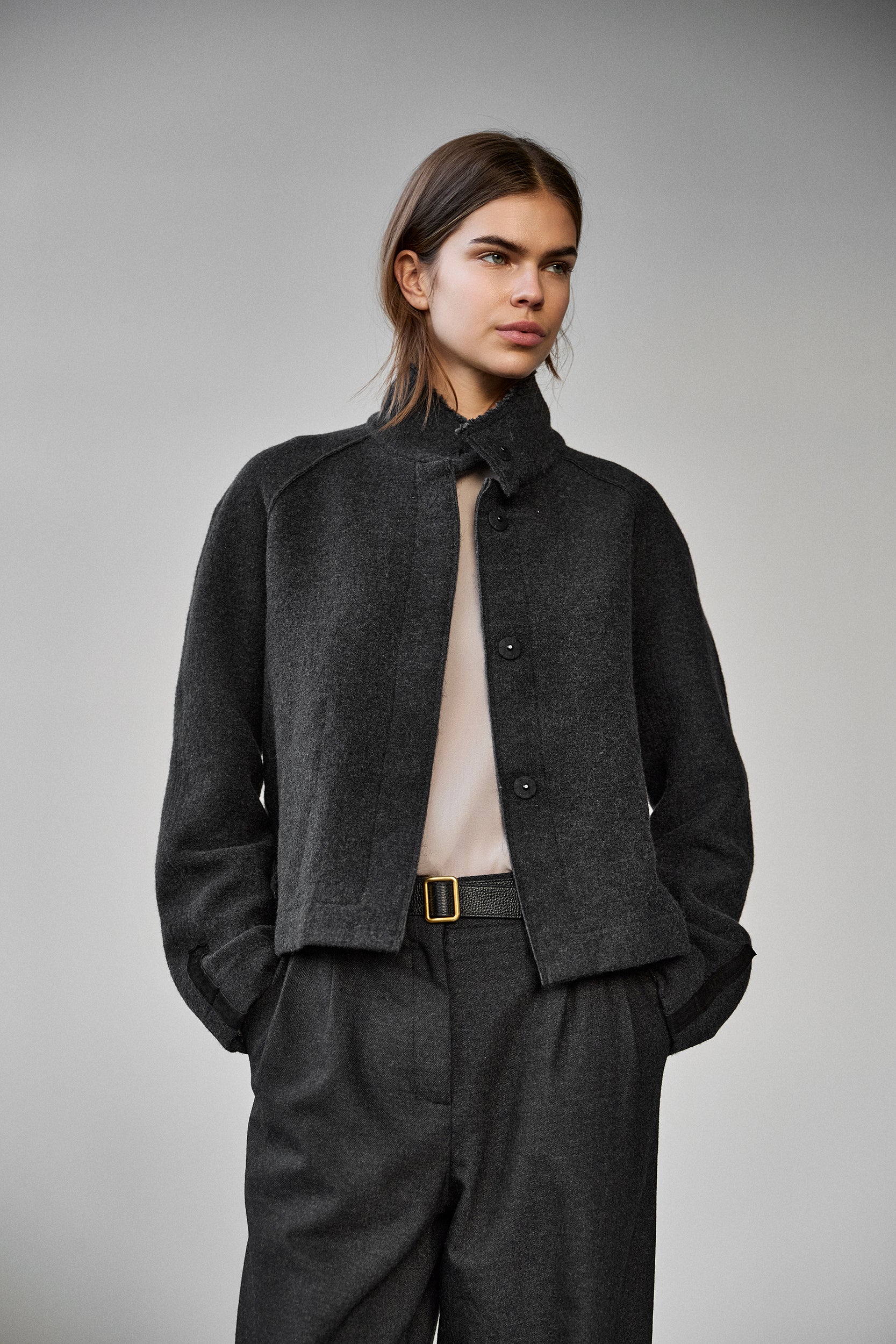 Kristensen du Nord Wool Cashmere Jacket in Grey - SKULPT Dublin