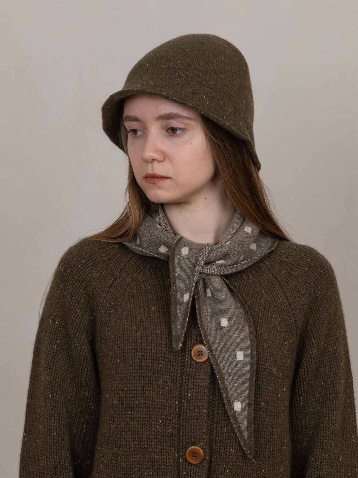 Oats & Rice Triangle Scarf in Moss - SKULPT Dublin